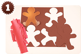Step 1 - cut out the gingerbread men