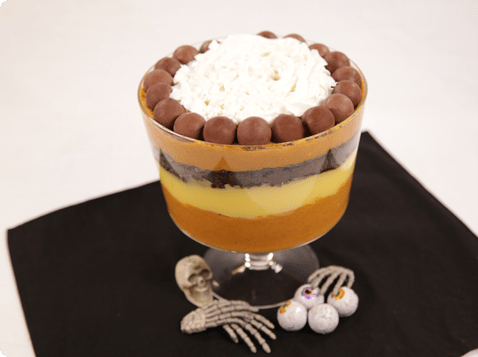Creepy Peepers Pumpkin Pudding Trifle