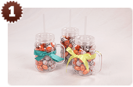 Step 1 - fill jars with candy